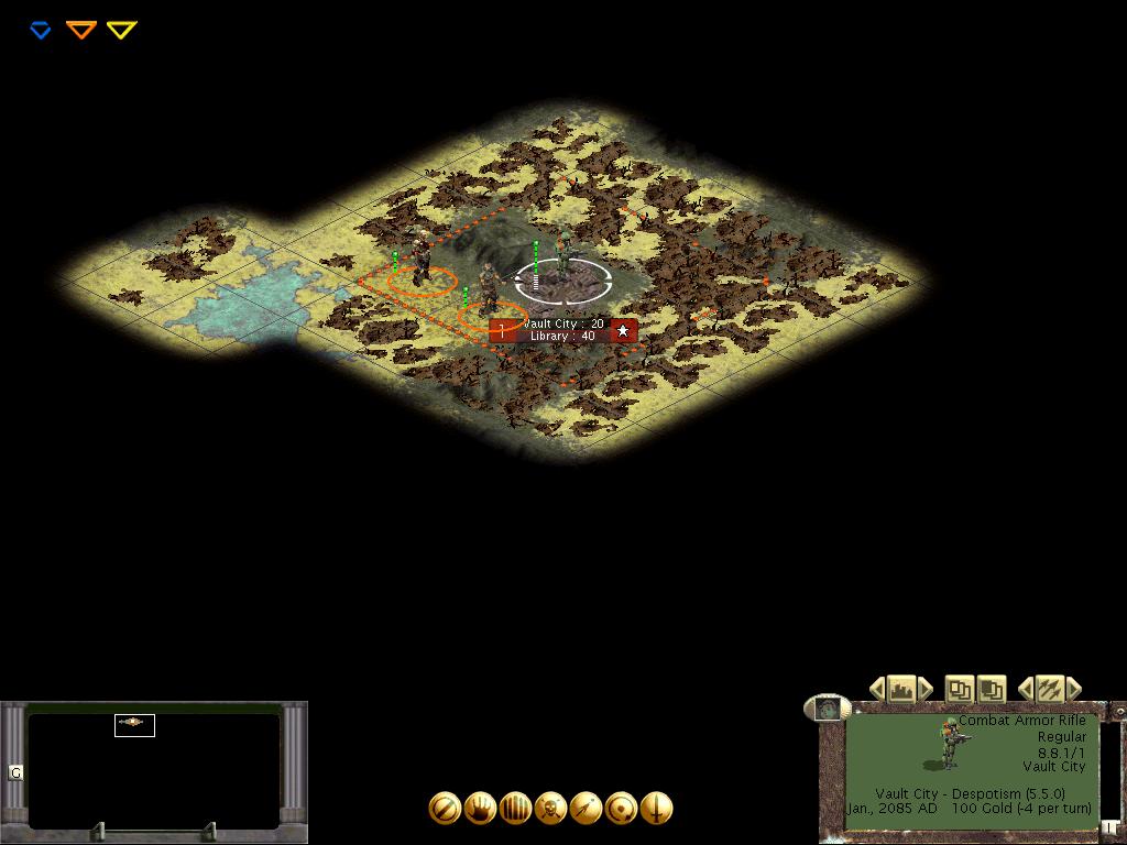 A screenie with 2 tribal units and some Combat Armor. The Tribals are the Melee, and The Spearman. The Combat Armor is the Rifle armed variety.